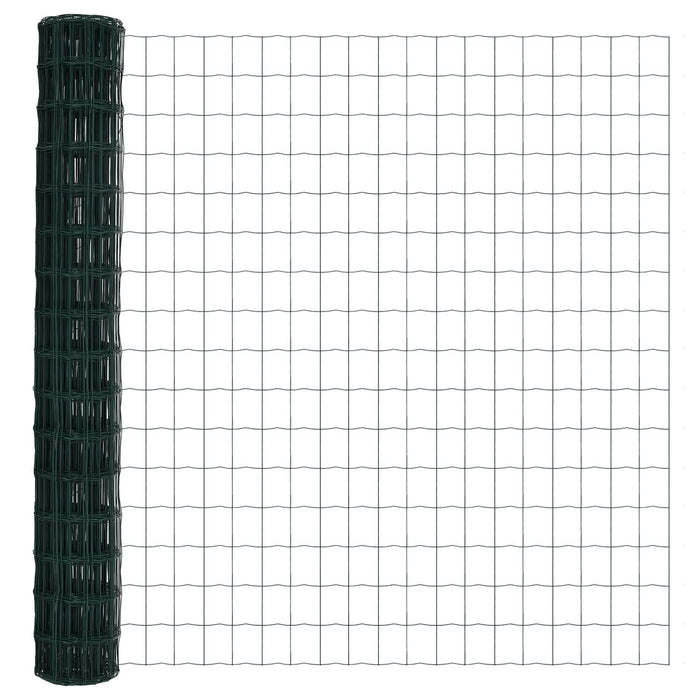 Gard Euro cu 7 Stâlpi 1.6x10 m Oțel Zincat Verde - WALTI WALTI
