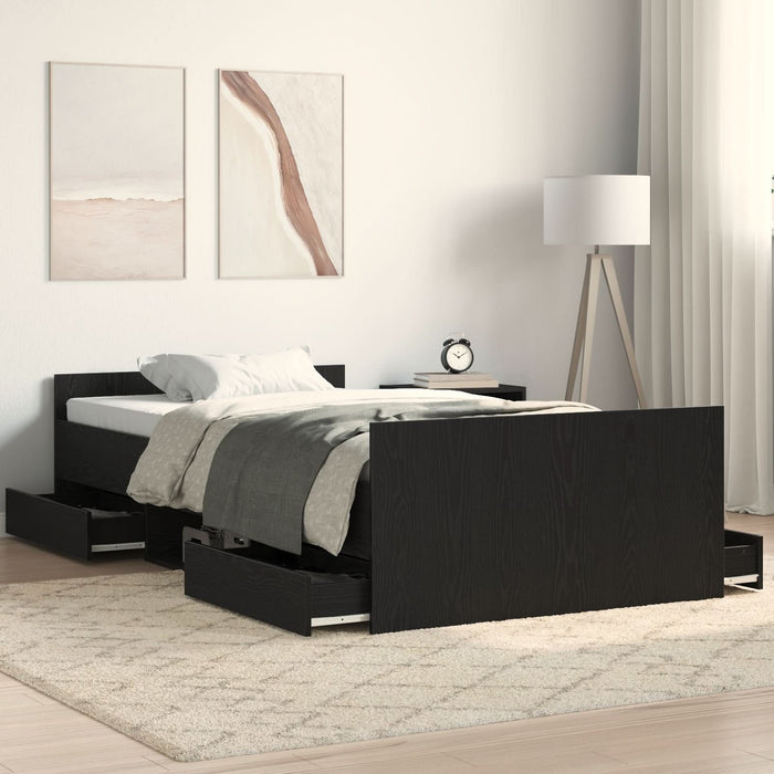 Cadru de pat fără saltea, stejar negru 90x200 cm lemn prelucrat - WALTI WALTI