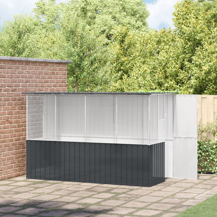 Colivie de păsări, antracit, 215x78x200 cm, oțel zincat - WALTI WALTI