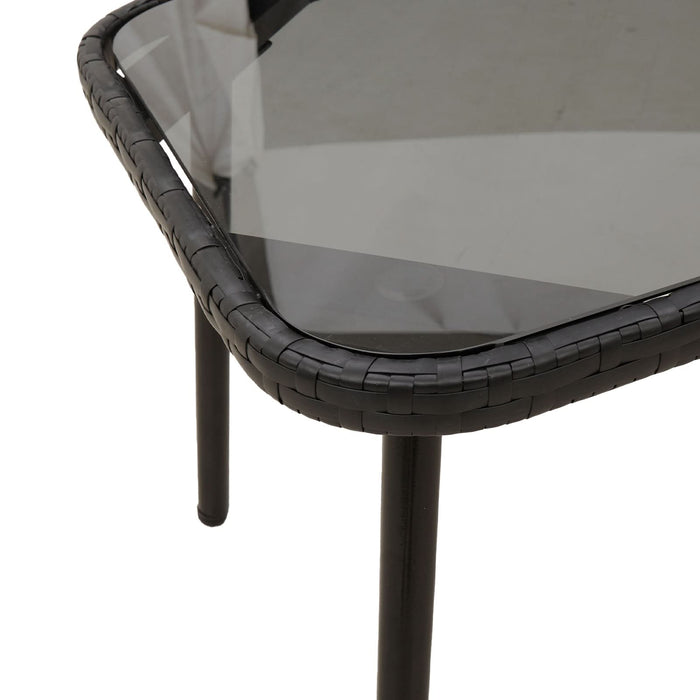 Set mobilier de grădină, 2 piese, cu perne, negru, poliratan - WALTI WALTI