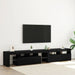 Cabinete TV vidaXL 2 pcs cu LED-uri Stejar Negru Lemn Ingineresc, Suport TV vidaXL cu LED-uri - Stejar Negru, 90x35x40 cm, făcut din lemn ingineresc - WALTI WALTI