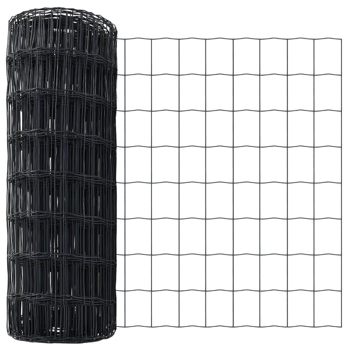 Gard Euro cu 13 stâlpi cu vârf 0.4x50 m Oțel galvanizat gri - WALTI WALTI