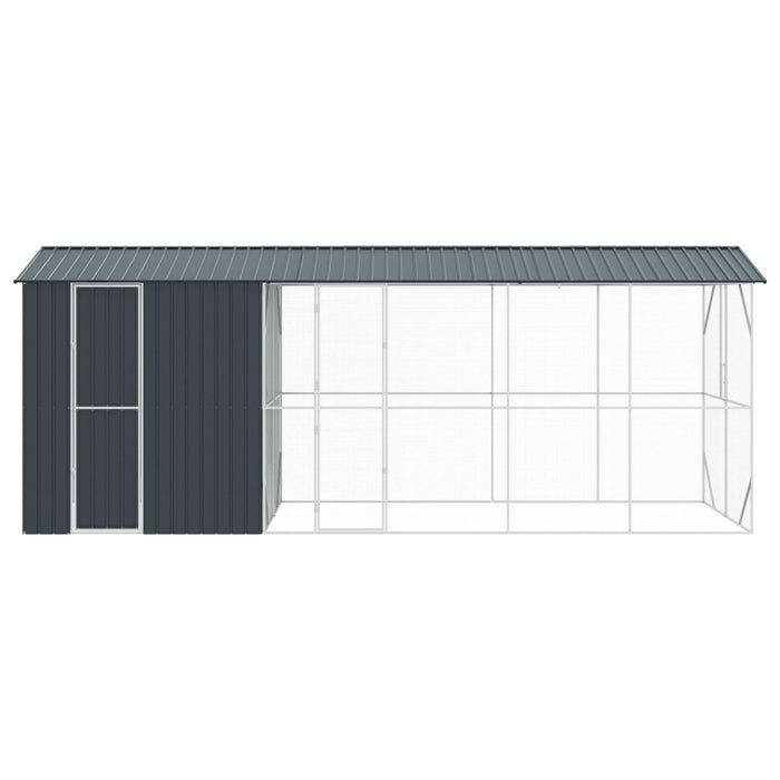 Colivie de păsări cu extensie, antracit, 210x640x247 cm, oțel - WALTI WALTI