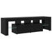 Set de 2 cabine TV cu lumini LED din lemn prelucrat de stejar negru, Cabinet TV vidaXL cu LED stejar negru 120x35x40 cm din lemn prelucrat - WALTI WALTI