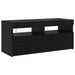 Cabinete TV 2 buc cu lumini LED din lemn ingineresc de stejar negru, vidaXL Suport TV cu lumini LED - Stejar Negru, 90x35x40 cm, fabricat din lemn ingineresc - WALTI WALTI