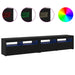 Cabinete TV 2 buc cu lumini LED din lemn ingineresc de stejar negru, vidaXL Suport TV cu lumini LED - Stejar Negru, 90x35x40 cm, fabricat din lemn ingineresc - WALTI WALTI