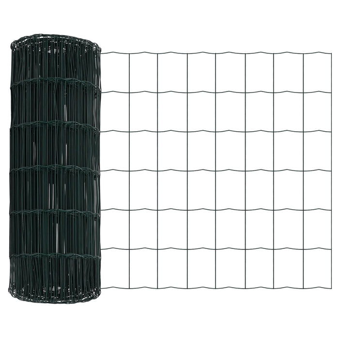 Gard Euro cu 7 Stâlpi 0.6x10 m Oțel Galvanizat Verde - WALTI WALTI