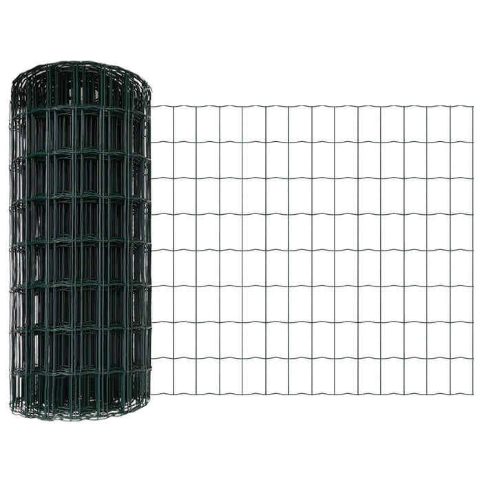 Gard Euro cu 13 Stâlpi 0.4x50 m Oțel galvanizat verde - WALTI WALTI