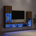 Dulap TV vidaXL cu lumini LED Stejar artizanal 40.5x30x102 cm, Dulapuri TV vidaXL cu lumini LED 2 bucăți Stejar artizanal 80x30x30 cm - WALTI WALTI
