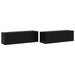 Set dulap TV cu 3 piese montat pe perete din stejar negru, lemn prelucrat - WALTI WALTI