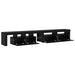 Set de 2 cabine TV cu lumini LED din lemn prelucrat de stejar negru, Cabinet TV vidaXL cu LED stejar negru 120x35x40 cm din lemn prelucrat - WALTI WALTI
