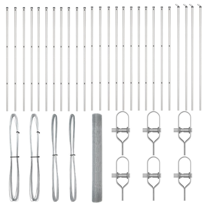 Gard din Sârmă Sudată cu 13 Stâlpi 1x50 m Oțel Galvanizat - WALTI WALTI