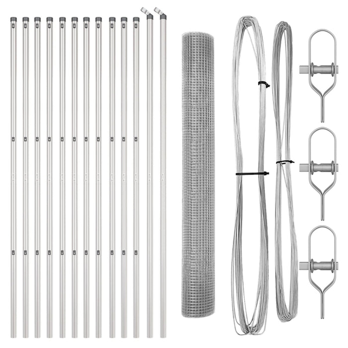 Gard din sârmă sudată cu 13 stâlpi 1x25 m oțel galvanizat - WALTI WALTI