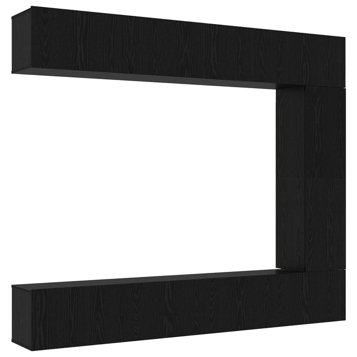 Set de 5 cabineți TV din lemn prelucrat de stejar negru - WALTI WALTI