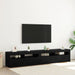 Cabinete TV 2 buc cu lumini LED din lemn ingineresc de stejar negru, vidaXL Suport TV cu lumini LED - Stejar Negru, 90x35x40 cm, fabricat din lemn ingineresc - WALTI WALTI