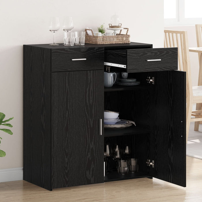 Sifonier Stejar Negru 80x42.5x93.5 cm Lemn Ingineresc - WALTI WALTI