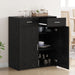 Sifonier Stejar Negru 80x42.5x93.5 cm Lemn Ingineresc - WALTI WALTI