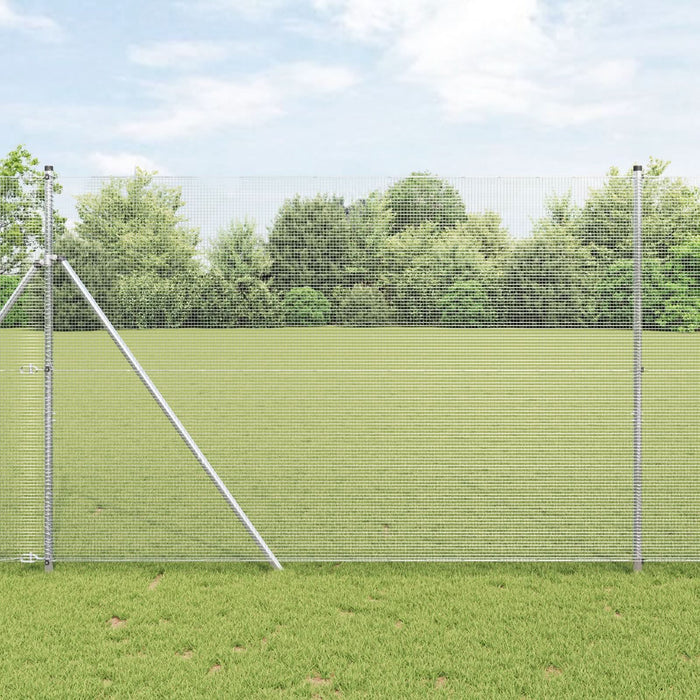 Gard din sârmă sudată cu 7 stâlpi 1.5x10 m Oțel galvanizat - WALTI WALTI