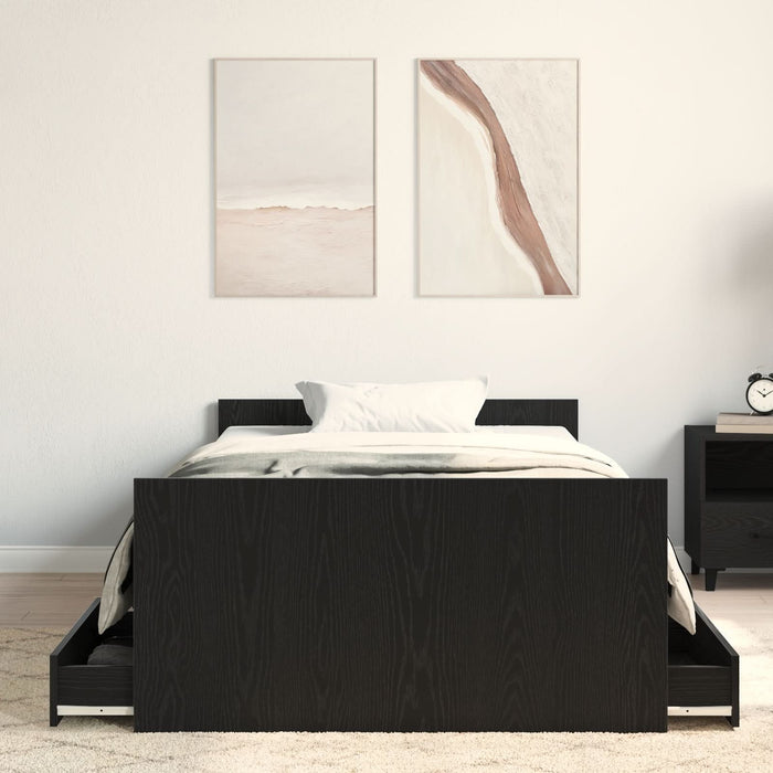 Cadru de pat fără saltea, stejar negru 90x200 cm lemn prelucrat - WALTI WALTI