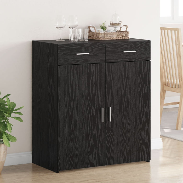 Sifonier Stejar Negru 80x42.5x93.5 cm Lemn Ingineresc - WALTI WALTI