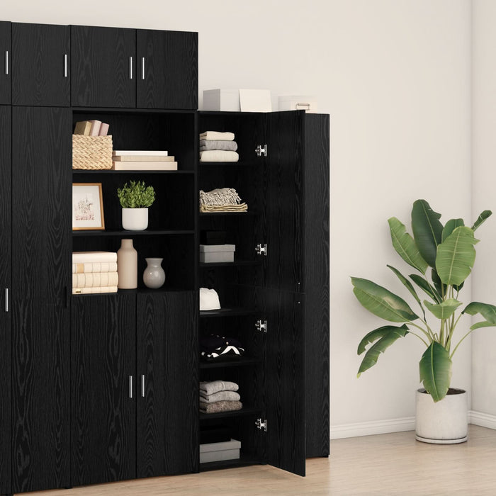 Highboard Stejar Negru 40x42.5x185 cm Lemn prelucrat - WALTI WALTI