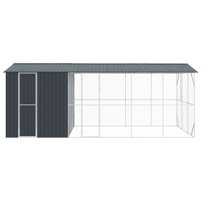Colivie de păsări cu extensie, antracit, 310x640x247 cm, oțel - WALTI WALTI