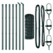 Gard Euro cu 7 Stâlpi 0.6x10 m Oțel Galvanizat Verde - WALTI WALTI