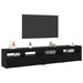 Cabinete TV 2 buc cu lumini LED din lemn ingineresc de stejar negru, vidaXL Suport TV cu lumini LED - Stejar Negru, 90x35x40 cm, fabricat din lemn ingineresc - WALTI WALTI
