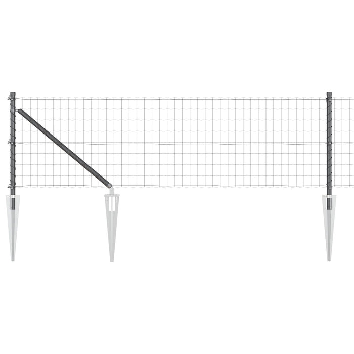 Euro Fence cu 7 Posturi în Vârf 0.6x10 m Oțel Galvanizat Gri - WALTI WALTI