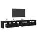 Dulapuri TV 3 pcs cu lumini LED din stejar negru, vidaXL Dulapuri TV cu lumini LED 2 pcs din stejar negru 60x35x40 cm lemn ingineresc - WALTI WALTI