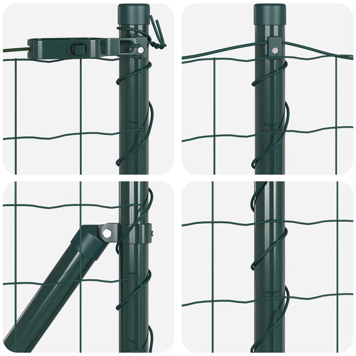 Gard Euro cu 7 stâlpi cu flanșă 0.4x10 m Oțel galvanizat - WALTI WALTI