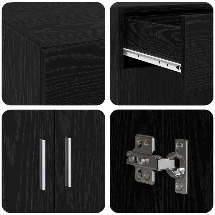 Sifonier Stejar Negru 80x42.5x93.5 cm Lemn Ingineresc - WALTI WALTI