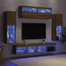 Dulapuri TV vidaXL cu lumini LED 2 piese Stejar 80x30x30 cm, Dulapuri TV vidaXL cu lumini LED 2 piese Stejar 60x30x40 cm - WALTI WALTI