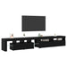 Set de 2 cabine TV cu lumini LED din lemn prelucrat de stejar negru, Cabinet TV vidaXL cu LED stejar negru 120x35x40 cm din lemn prelucrat - WALTI WALTI