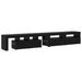 Dulapuri TV 3 pcs cu lumini LED din stejar negru, vidaXL Dulapuri TV cu lumini LED 2 pcs din stejar negru 60x35x40 cm lemn ingineresc - WALTI WALTI