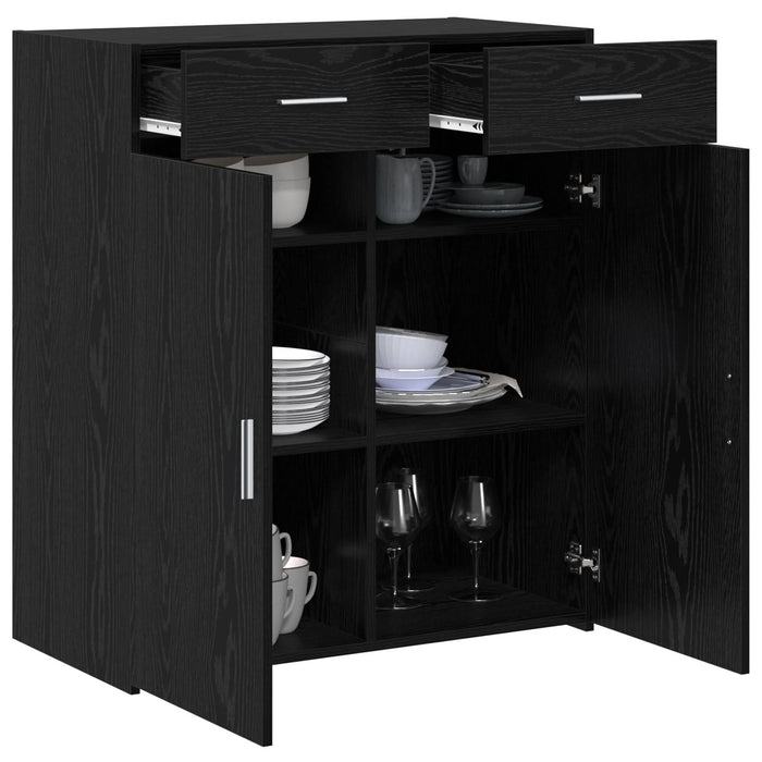 Sifonier Stejar Negru 80x42.5x93.5 cm Lemn Ingineresc - WALTI WALTI