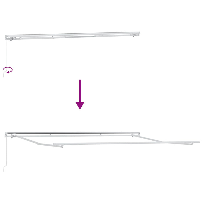 Marchiză retractabilă manuală vidaXL albastră marină 400x300 cm, Țesătură pentru marchiză vidaXL pentru cadru de 4x3 m roșu - WALTI WALTI