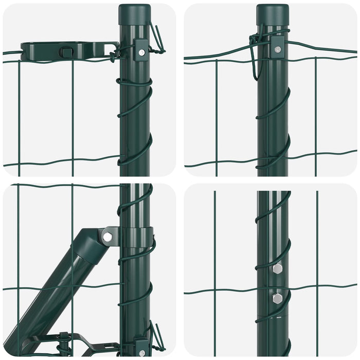 Euro Fence cu 13 posturi 1x25 m Oțel galvanizat Verde - WALTI WALTI