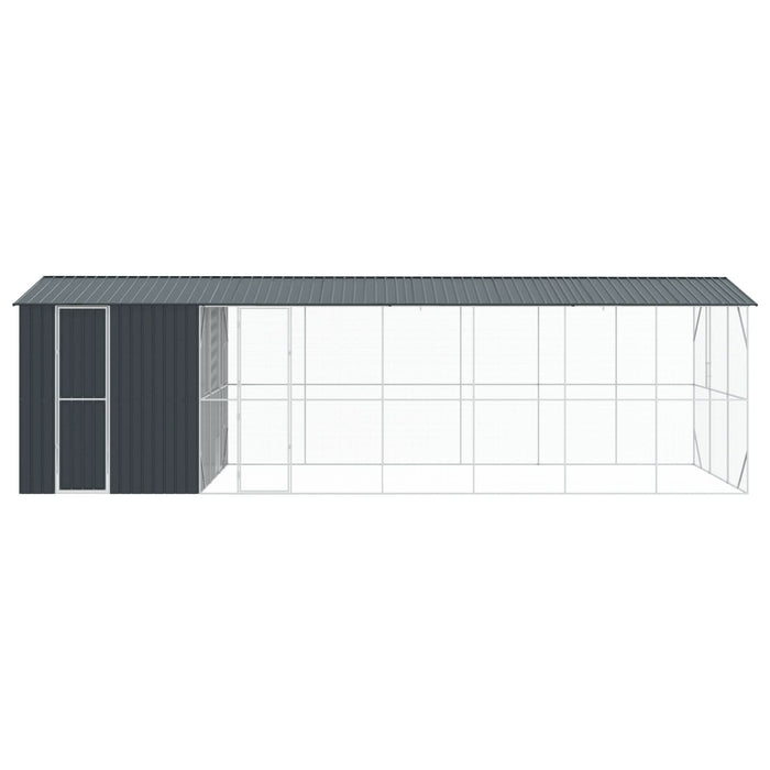 Colivie de păsări cu extensie, antracit, 310x838x247 cm, oțel - WALTI WALTI