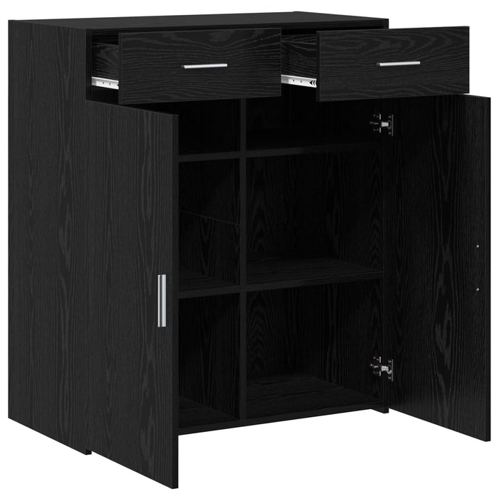 Sifonier Stejar Negru 80x42.5x93.5 cm Lemn Ingineresc - WALTI WALTI