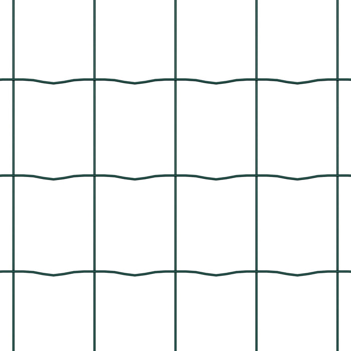 Gardul Euro cu 13 Stâlpi cu Cânepă 0.6x50 m Oțel Galvanizat Verde - WALTI WALTI