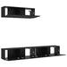 Set dulap TV cu 3 piese montat pe perete din stejar negru, lemn prelucrat - WALTI WALTI