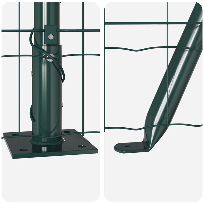 Gard Euro cu 7 stâlpi cu flanșă 0.4x10 m Oțel galvanizat - WALTI WALTI