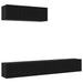 Set dulap TV cu 3 piese montat pe perete din stejar negru, lemn prelucrat - WALTI WALTI