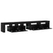 Dulapuri TV 3 pcs cu lumini LED din stejar negru, vidaXL Dulapuri TV cu lumini LED 2 pcs din stejar negru 60x35x40 cm lemn ingineresc - WALTI WALTI