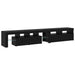 Cabinete TV vidaXL 2 pcs cu LED-uri Stejar Negru Lemn Ingineresc, Suport TV vidaXL cu LED-uri - Stejar Negru, 90x35x40 cm, făcut din lemn ingineresc - WALTI WALTI