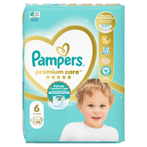 Pampers Premium Care 38 Scutece Mărimea 6 13-18kg - WALTI WALTI