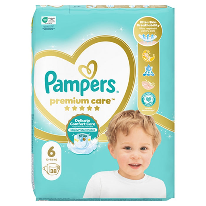 Pampers Premium Care 38 Scutece Mărimea 6 13-18kg - WALTI WALTI