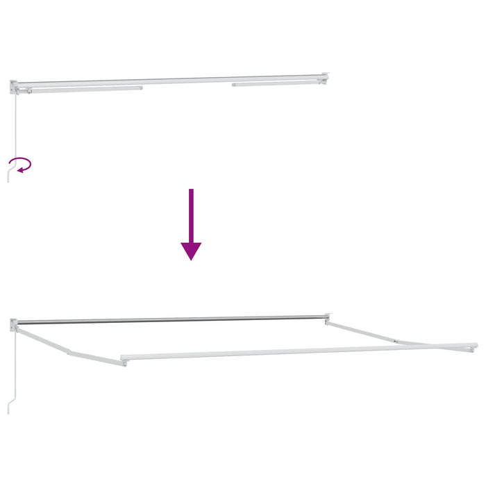 Marchiză Retractabilă Manuală Dungă Multicolor 450x300 cm - WALTI WALTI