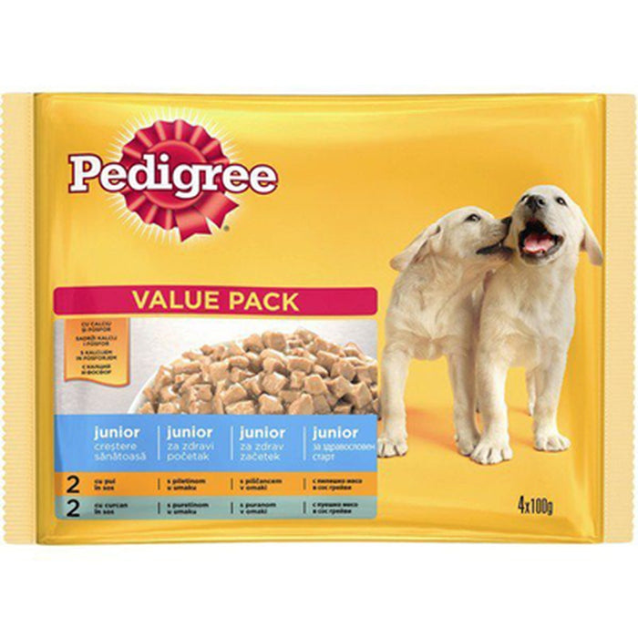 Pedigree Hrana Umeda Caini Junior Mix in Sos 4 x 100 g - WALTI WALTI